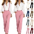 thumbnail image 1 of Bloomae Suspender Overalls for Women Sleeveless Straight Leg Dressy Wide Leg Jumpsuit Business Casual Work Pants Slacks with Pockets, 1 of 10