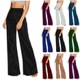 thumbnail image 1 of Bloomae Women High Elastic Waist Wide Leg Palazzo Pants Bling Glitter Casual Drawstring Loose Long Sparkle Pant Trousers Rose Gold XXL, 1 of 10