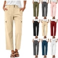 thumbnail image 1 of Bloomae Women's High Waisted Cargo Pants Lightweight Casual Straight Leg Baggy Stretchy Pants Loose Comfy Athletic Workout Lounge Hiking Trousers with Multi Pockets, 1 of 9