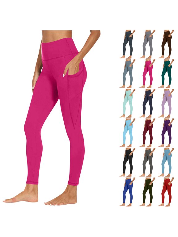 Women's High Waisted Yoga Leggings with Pockets Buttery Soft Tummy Control Non See Through Workout Athletic Running Yoga Pants