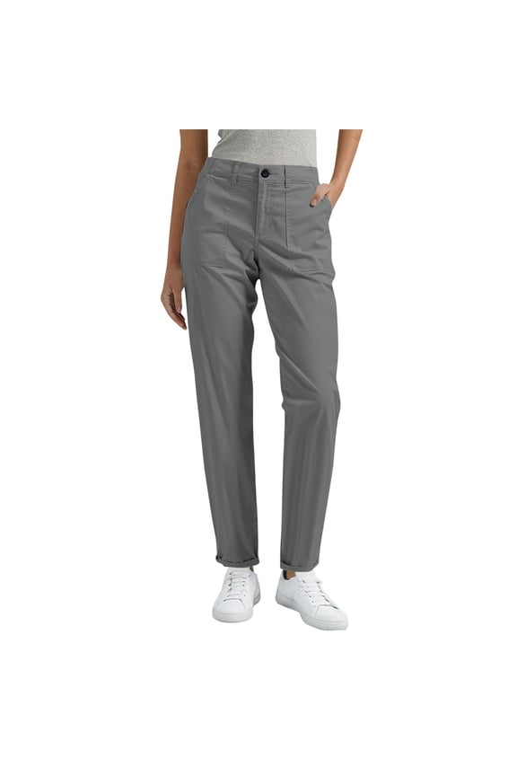 Women's Long Office Pants High Waisted Work Cargo Pants Dressy Casual Straight Leg Elastic Waist Suitpants Gray M