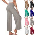 thumbnail image 1 of Bloomae Women's Palazzo Lounge Pants Loose Flowy Casual Stretchy Wide Leg Pants Comfy High Waist Tummy Control Trousers Gray S, 1 of 5