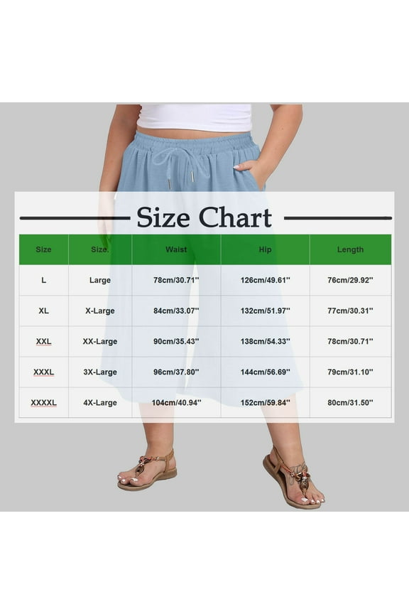 Women's Plus Size Capri Culottes Pants Drawstring Elastic High Waisted Wide Leg Palazzo Trousers with Pockets for Summer Casual Wear Black XXL