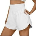 thumbnail image 1 of Bloomae Women's Quick-Dry Running Shorts Elastic High Waisted Workout Active Shorts Side Slit Bottoms Sport Athletic Shorts White XXL, 1 of 8