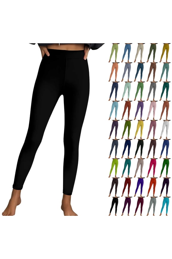 Yoga Pants for Women Casual Elastic High Waist Tummy Control Athletic Workout Running Pants Stretch Tights Skinny Leggings Gold M