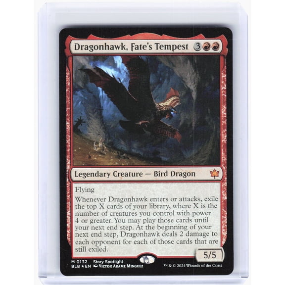 Bloomburrow Dragonhawk, Fate's Tempest Foil Mythic #132