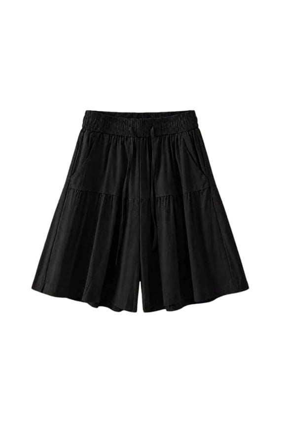 Bloomease Flowy Shorts, Women's Lightweight Stretch Comfy Flowy Shorts(Black)