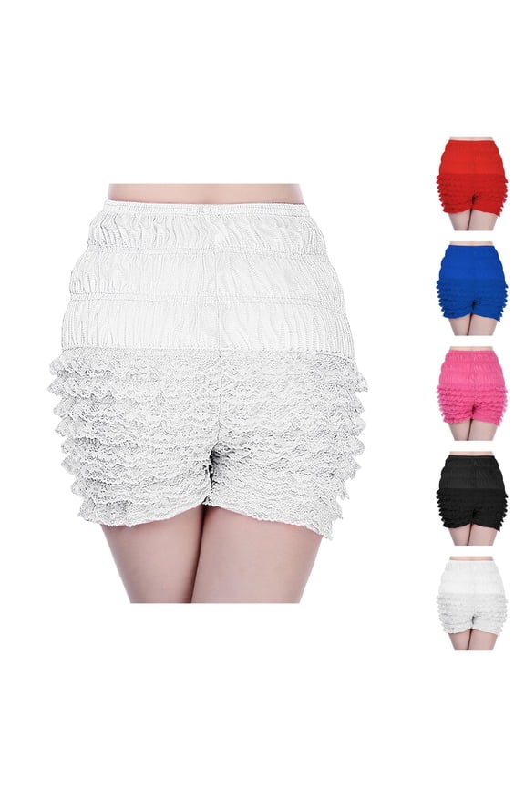 Bloomer Shorts for Women 2026 Summer Multi-Layer Lace Ruffle Booty Shorts Dance Bloomers