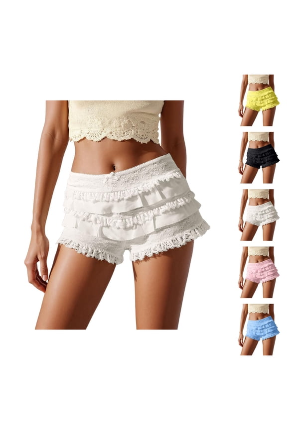 Bloomer Shorts for Women Summer Casual Cute Ruffle Pumpkin Pants Boyshorts Layered Y2k Mini Shorts
