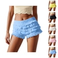 thumbnail image 1 of Bloomer Shorts for Women Summer Casual Cute Ruffle Pumpkin Pants Boyshorts Layered Y2k Mini Shorts, 1 of 6
