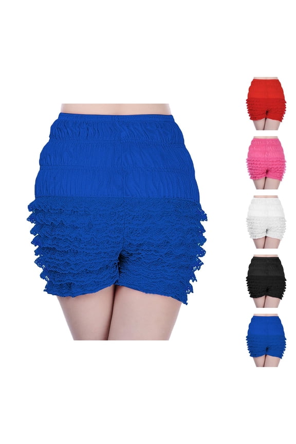 Bloomer Shorts for Women Summer Casual Ruffled Lace Tanga Dance Bloomers Frilly Y2k Boyshorts