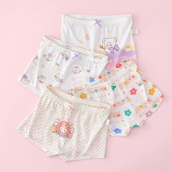 Bloomers for Baby Girls 2-3 Years Toddler Kids Breathable Comfor t Panties Bloomers for Toddler Girls Shorts Pants Cotton Underwear Trunks Toddler Girls' Briefs Soft Undies 4 PCS Grey