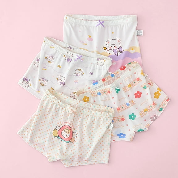 Bloomers for Baby Girls 6-7 Years Toddler Kids Breathable Comfor t Panties Bloomers for Toddler Girls Shorts Pants Cotton Underwear Trunks Toddler Girls' Briefs Soft Undies 4 PCS Grey