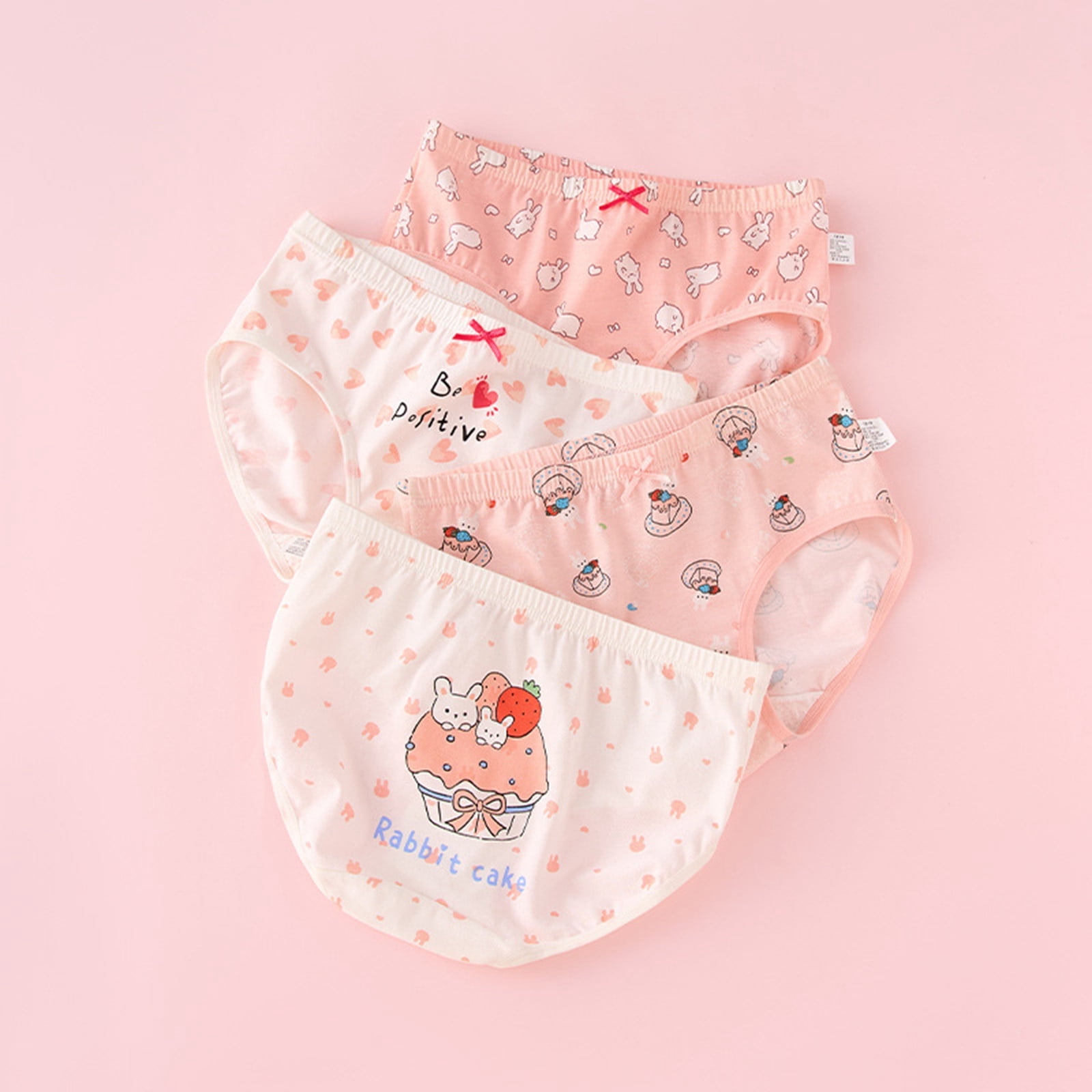 Bloomers for Toddler Girls 3-4 Years Little Girls' Soft Cotton Underwear Baby Bloomers Bikini Panties for Girls Girls' Breathable Underwear 4 PCS Pink