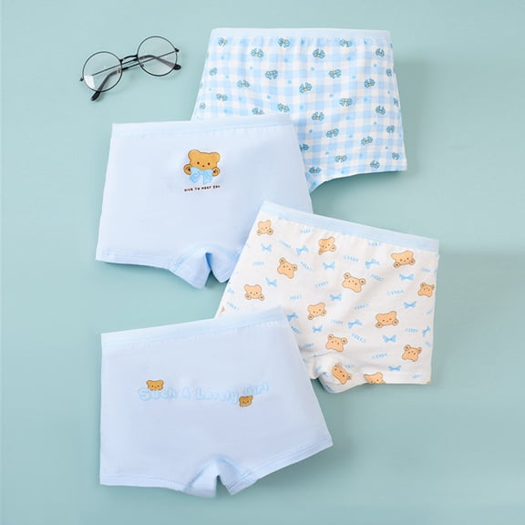Bloomers for Toddler Girls 4-5 Years Cotton Underwear Toddler Undies Shorts Pants Cotton Underwear Trunks Kids Breathable Comfor t Panties 4 PCS Light Blue