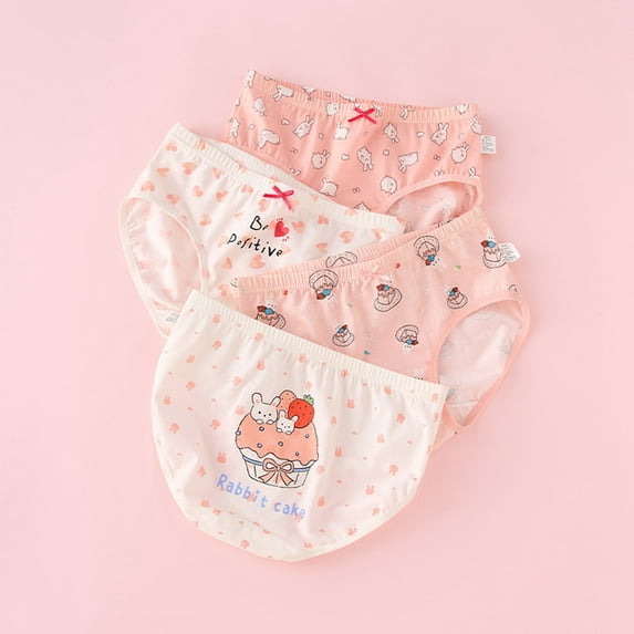 Bloomers for Toddler Girls 4-5 Years Little Girls' Soft Cotton Underwear Baby Bloomers Bikini Panties for Girls Girls' Breathable Underwear 4 PCS Pink