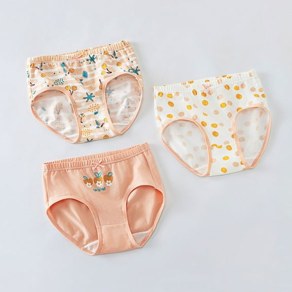 Bloomers for Toddler Girls 6-7 Years Baby Girls Panties Girls Underwear Comfor t Panty Briefs Toddler Undies Girls' Breathable Underwear 3 PCS Orange1