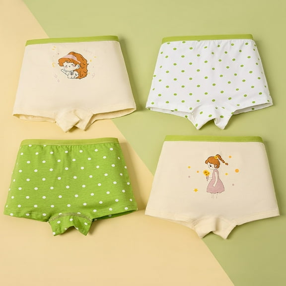 Bloomers for Toddler Girls 9-10 Years Infant Cotton Underwear Toddler Undies Shorts Pants Cotton Underwear Trunks Kids Breathable Comfor t Panties 4 PCS Green