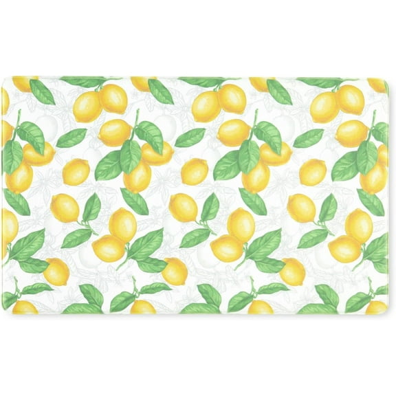 Bloomfield Lots of Lemons Anti-Fatigue Kitchen Mat, White/Yellow, 18"x30"