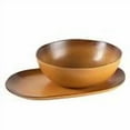 thumbnail image 1 of Bloomhouse Palermo Sun 2 Piece Serving Bowl and Oval Platter Stoneware Reactive Glaze Serveware Set - Tumeric Yellow, 1 of 5
