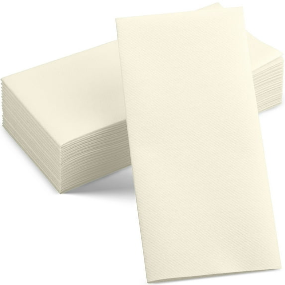 BloominGoods Disposable Cloth-Like Colored Paper Dinner Napkins, Champagne 100-Pack