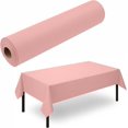 thumbnail image 1 of BloominGoods Disposable Tablecloth for Rectangle Table, Linen-Like Mellow Rose Paper Tablecover for Dining Table, Party, Wedding Or Event, 48" W x 80 ft L, 1 of 15