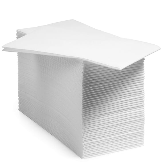 Linen-Feel Napkins Disposable Paper Guest Hand Towels for Bathroom, White, 200-Pack,