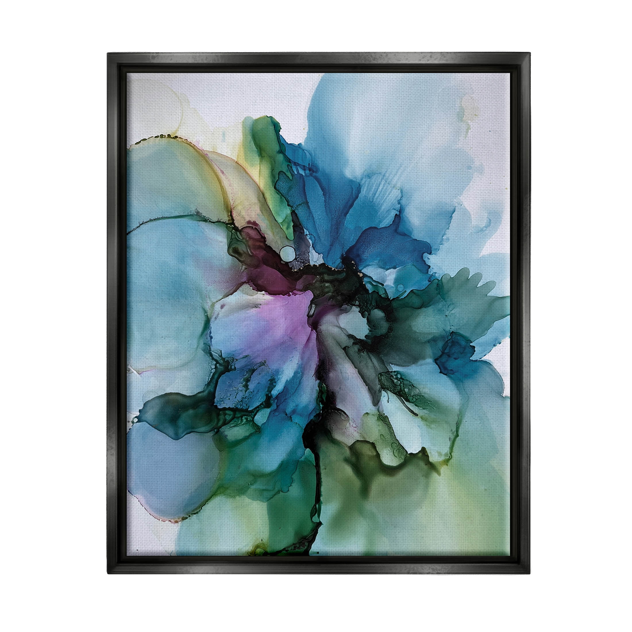 Blooming Abstract Arrangement Abstract Graphic Art Jet Black Framed Art Print Wall Art