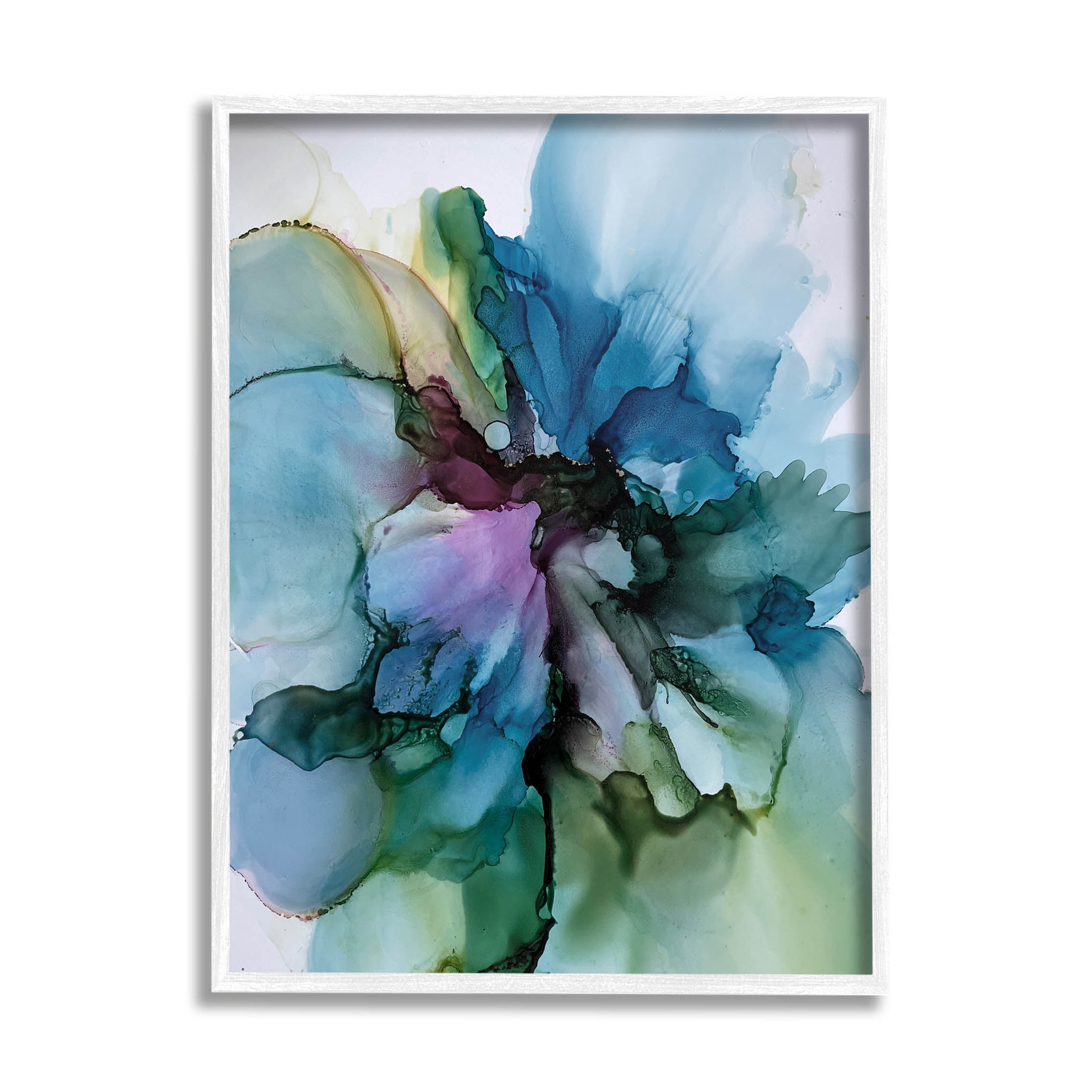Blooming Abstract Arrangement Abstract Graphic Art White Framed Art Print Wall Art