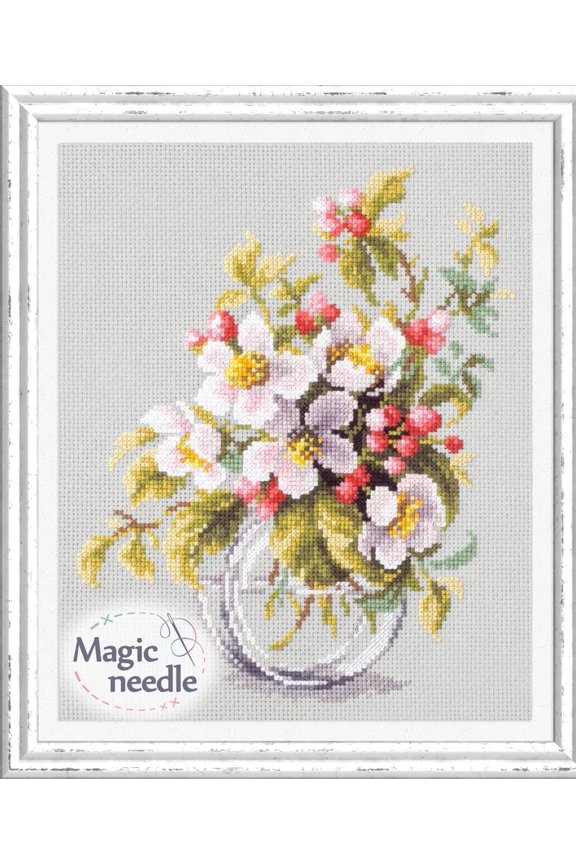 Counted Cross-Stitch Kit Blooming Apple Tree 100-011 Magic Needle