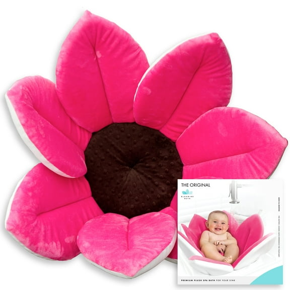 Blooming Bath 7 Petal Flower Baby Bath Seat for Sink - Hot Pink