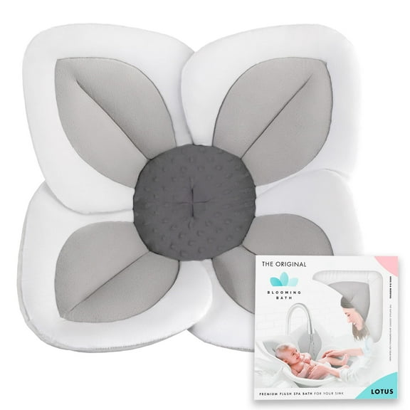 Blooming Bath Lotus Baby Bath Seat - Sink Baby Bath Insert, Gray/Yellow