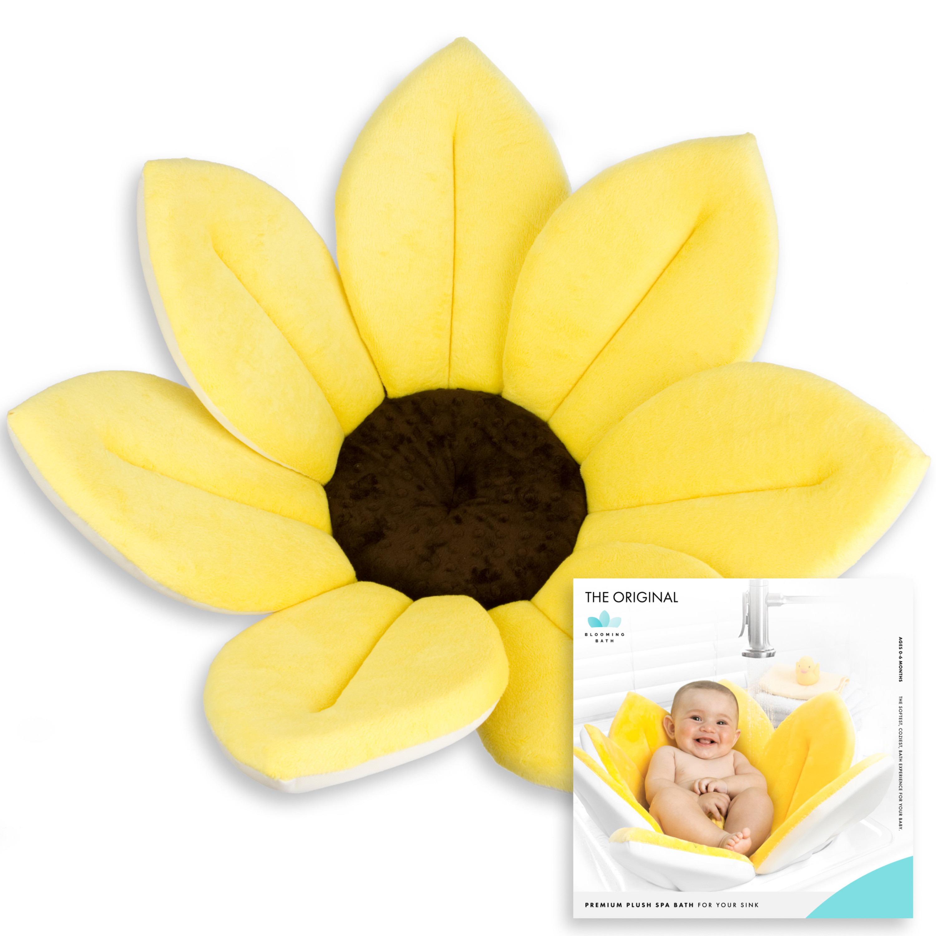 Blooming Bath Lotus Baby Bath Seat Sink Baby Bath Insert, Gray/Yellow
