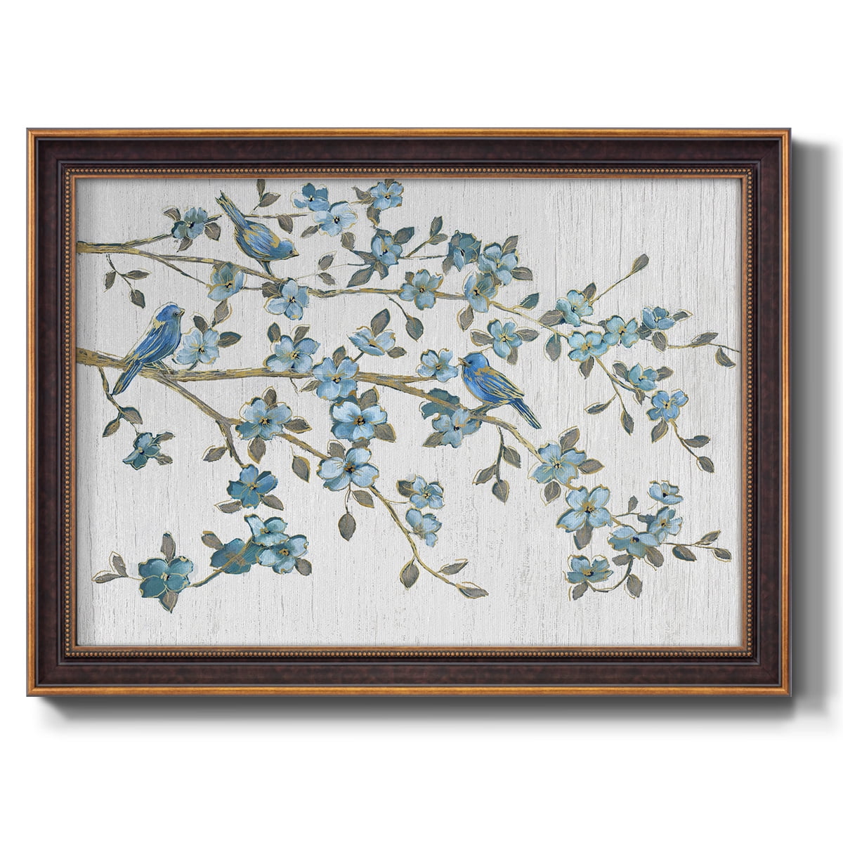 Blooming Bluebirds Premium Framed Canvas- Ready to Hang