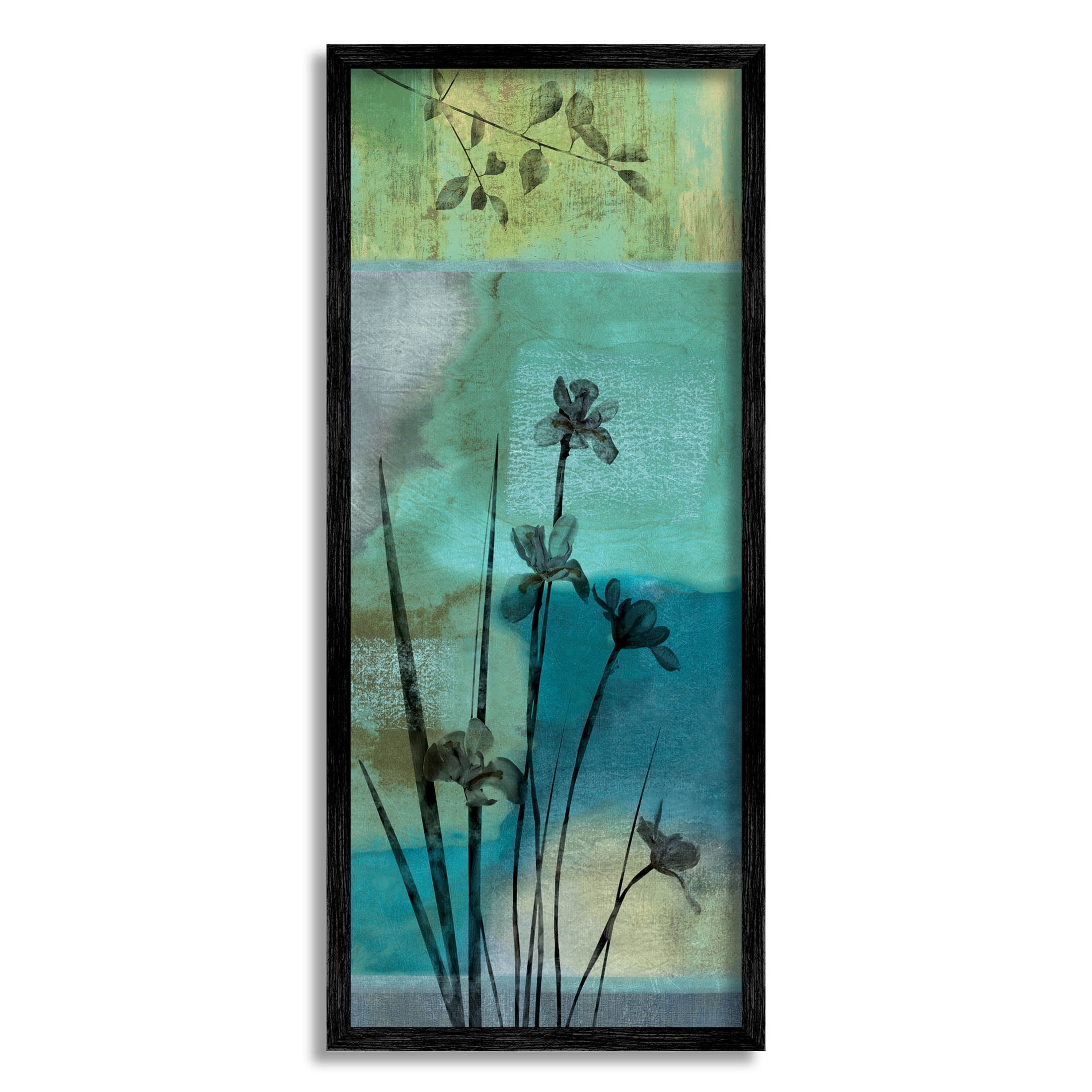 Blooming Botanical Layered Silhouettes Botanical & Floral Graphic Art Black Framed Art Print Wall Art