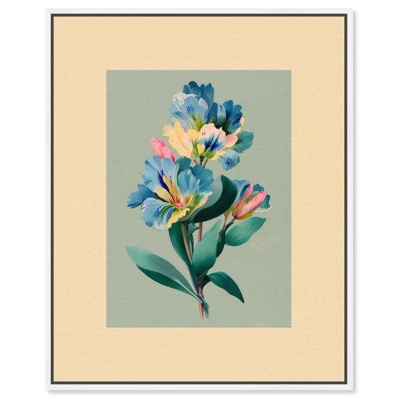 Blooming Brights Canvas Print Botanical Art by Art Remedy, White Frame, 16 x 20