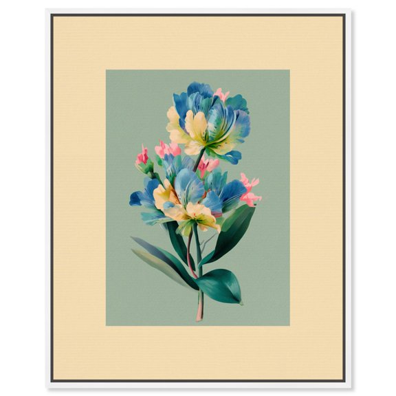 Blooming Brights II Canvas Print Botanical Art by Art Remedy, White Frame, 16 x 20