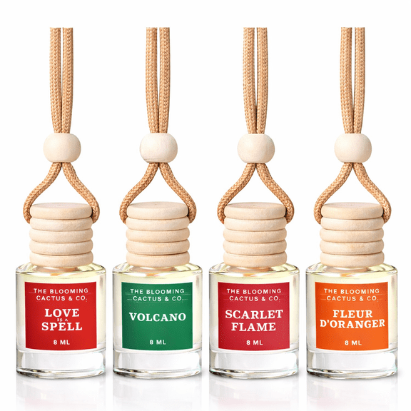 4 Pack Car Air Freshener Hanging Diffuser – Long Lasting Fragrance Oil, Phthalate Free, Non Toxic, Made in USA | 8 ml Delightful & Elegant Pack Mix
