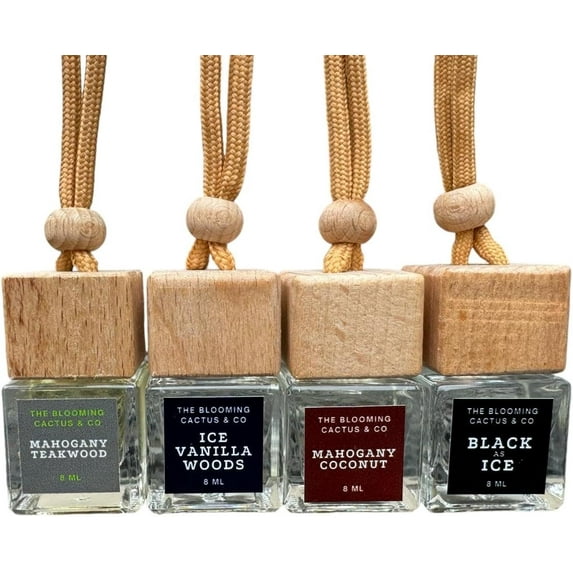 The Blooming Cactus & Co. 4 Pack Air fresheners | Premium Car Diffuser – Handmade in USA | Phthalate-Free, Non-Toxic Long Lasting Fragrance for Car & Small Spaces | Fresh & Earthy Mix SQ