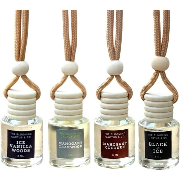 The Blooming Cactus & Co. 4 Pack Air fresheners | Premium Car Diffuser – Handmade in USA | Phthalate-Free, Non-Toxic Long Lasting Fragrance for Car & Small Spaces