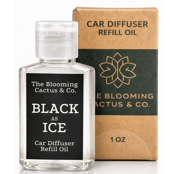 Car Diffuser Oil Refill 1 oz – Essential Oil Car Air Freshener for Hanging Diffuser, Long Lasting, Phthalate Free | Black Ice ( Type)