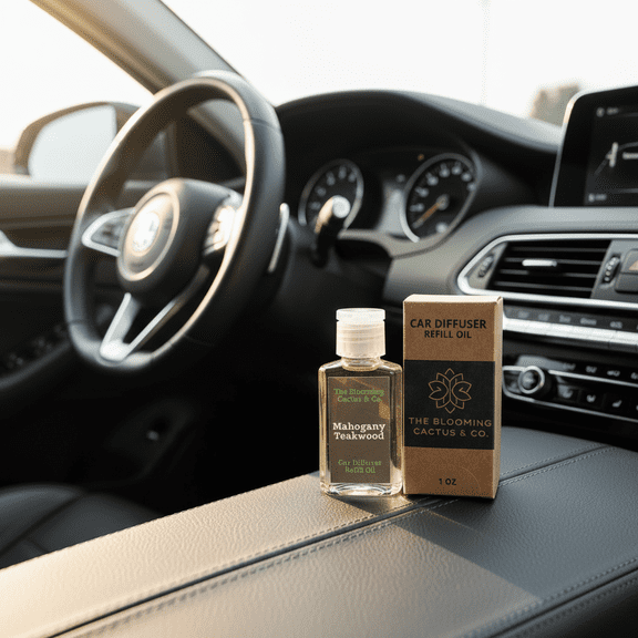 The Blooming Cactus & Co. - Car Air Freshener Refill Oil - Car Diffuser Refill - Fragrance Oil Diffuser Refill - Reed Diffuser Refill 30 gram | Mahogany Teakwood