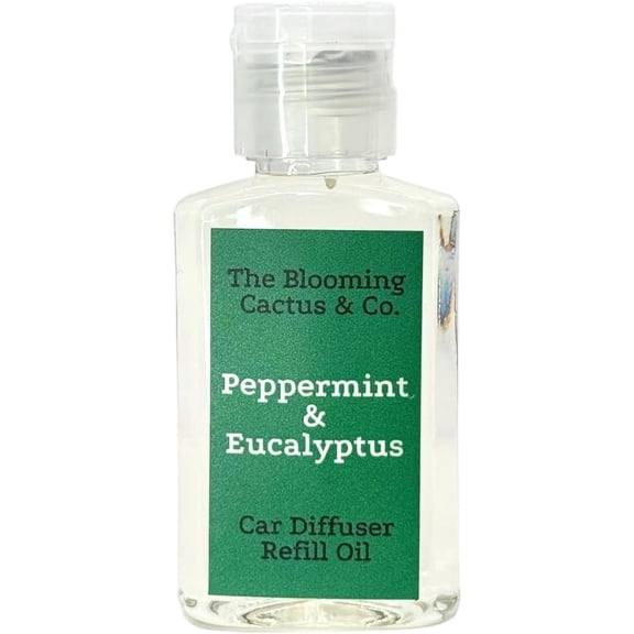Car Diffuser Oil Refill 1 oz – Essential Oil Car Air Freshener for Hanging Diffuser, Long Lasting, Phthalate Free | Peppermint & Eucalyptus