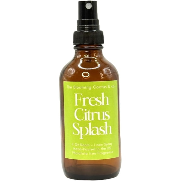 The Blooming Cactus & Co. Home, Linen, Room Spray - Air Freshener - Odor Eliminator - Car Air Freshener - Fabric Refresher - Mist Hand Poured – (Fresh Citrus Splash)