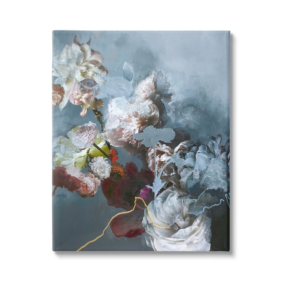 Blooming Contemporary Florals Abstract Graphic Art Gallery Wrapped Canvas Print Wall Art