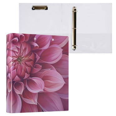 Blooming Dahlia Round Ring Binder 3 Rings 1.5" Capacity File Storage for A4 Size 1 Pack