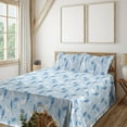 thumbnail image 1 of Ambesonne Blooming Floral Fitted & Flat Sheet with Sham 3 Pcs Set, Boho Botany Flowers, Twin XL, Sea Blue Pale Blue White, 1 of 5