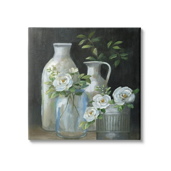 Blooming Florals Botanical Jugs Botanical & Floral Graphic Art Gallery Wrapped Canvas Print Wall Art