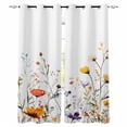 thumbnail image 1 of Blooming Flower Blackout Curtains for Bedroom Living Room Darkening Curtains 54 Inch Long Spring Floral Summer Botanical Short Curtain for Small Window Treatment Insulated Grommet Drapes 42"x54"x2, 1 of 9