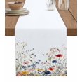 thumbnail image 1 of Blooming Flower Burlap Cotton Table Runner 13x70 Inches Long, Spring Floral Summer Botanical Colorful Farmhouse Table Runners, Outdoor Dining Tablecloths Decor for Baby Shower/Party/Wedding, 1 of 6